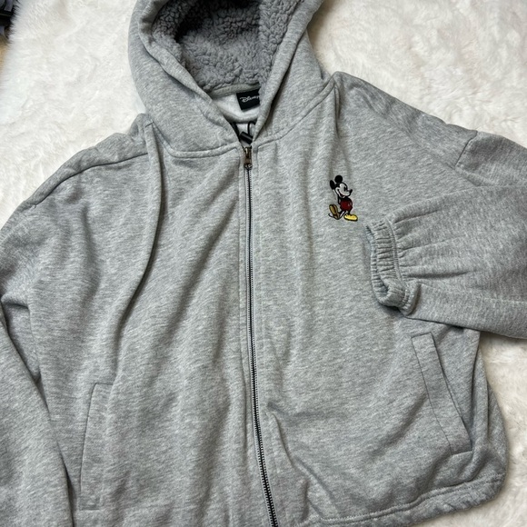 Disney Mickey Mouse zip up fleece grey hoodie. - Picture 3 of 8